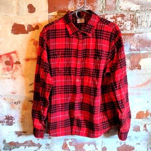 Hanna Andersson red check flannel shirt, M New